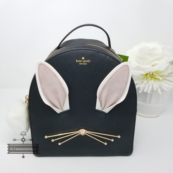 Kate spade rabbit leather hop to it backpack - Picture 3 of 8